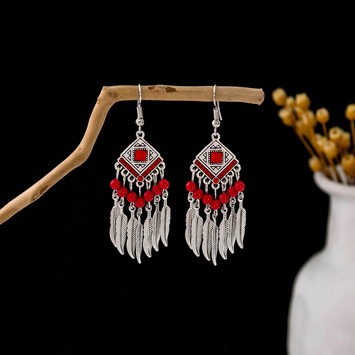 Wholesale Vintage Bohemian Tassel Turquoise Earrings