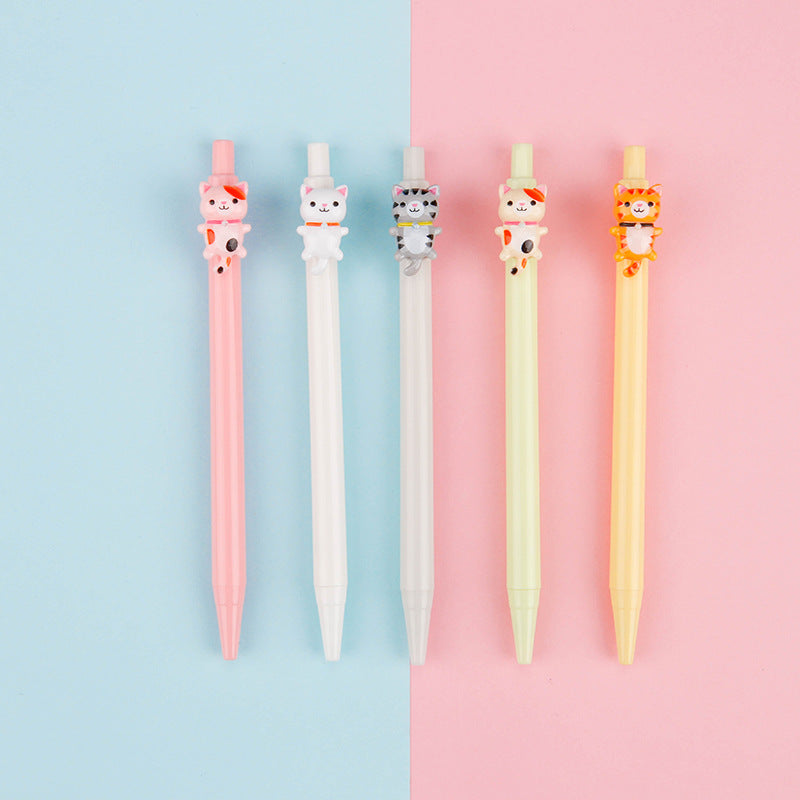 Wholesale Animal PVC Soft Plastic Macaron Kitten Ball Point Pen