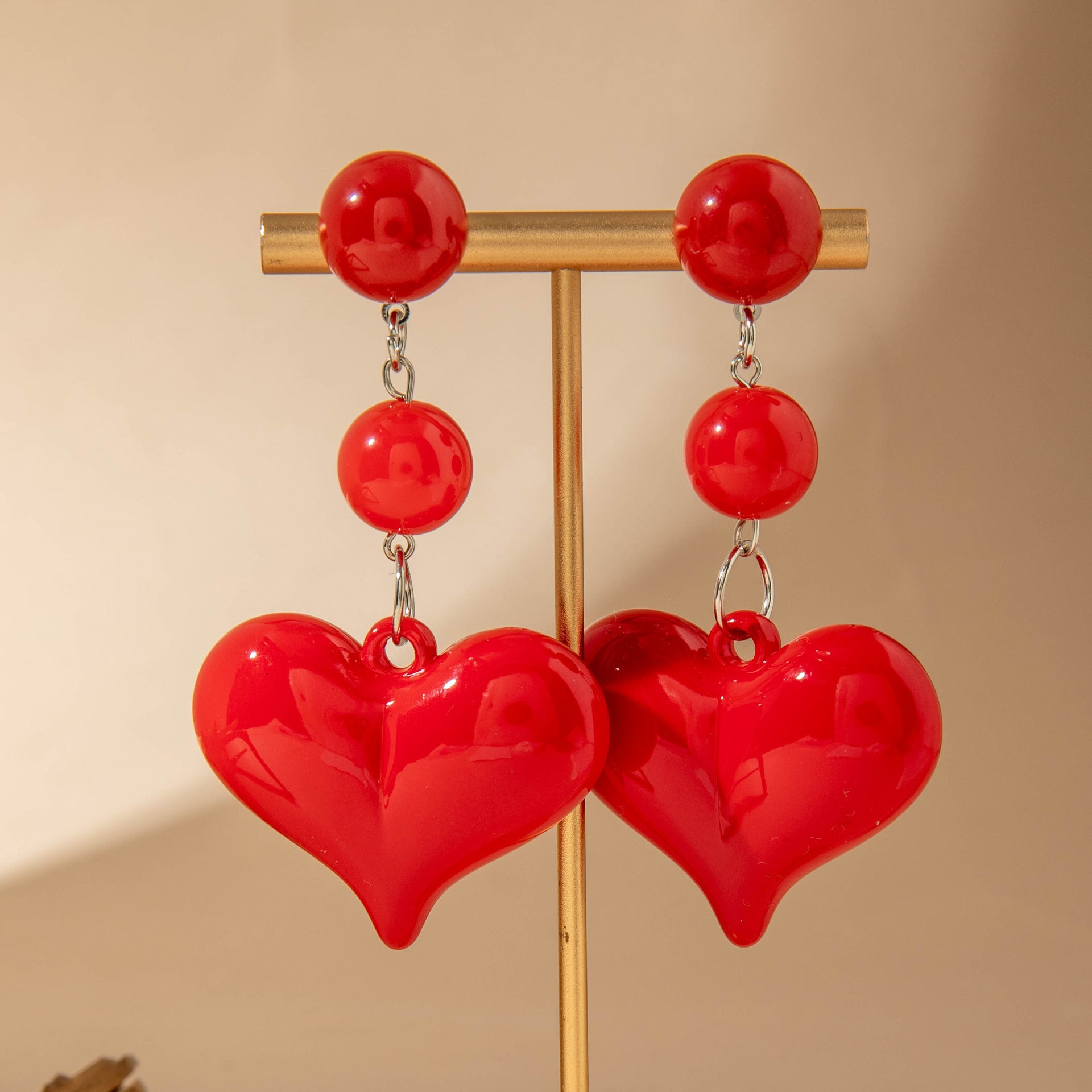 Wholesale Bow Love Valentine' s Day Acrylic Earrings