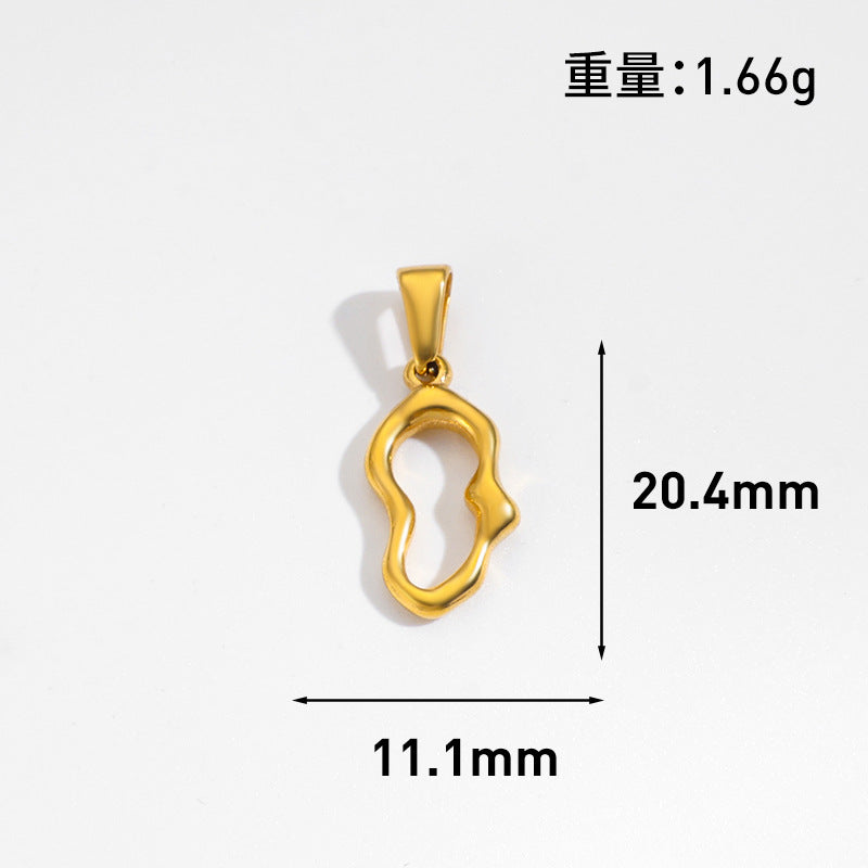Wholesale 10pcs Retro flower heart-shaped hollow geometric stainless steel pendant