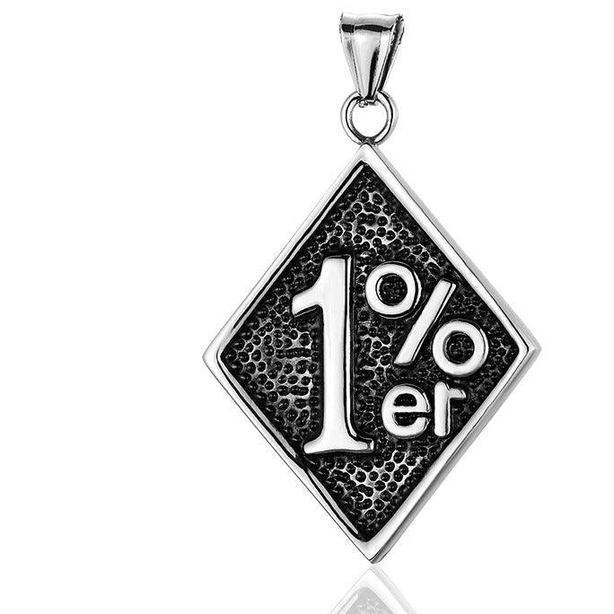 Wholesale Titanium Steel Necklace 1% er Number Men' s Pendant Necklace