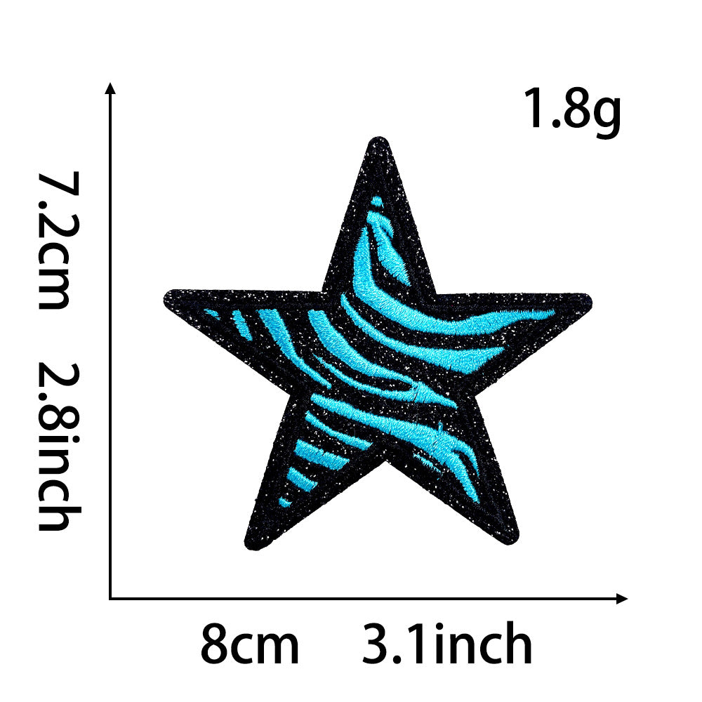 Wholesale Zebra Pattern Heart Lightning Star Series Embroider DIY Patches