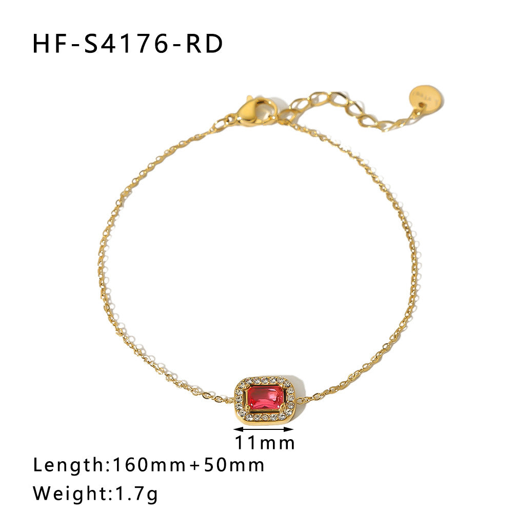 Wholesale Sunflower Stainless Steel Bracelet Love Zircon Geometric Bracelet