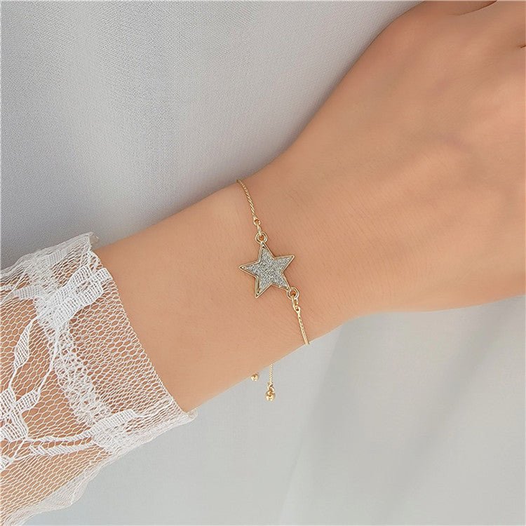Wholesale Sweet Temperament Five Star Adjustable Alloy Bracelet