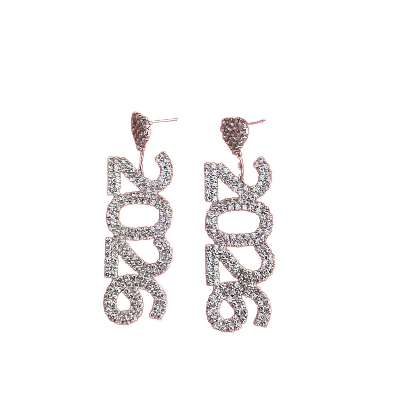 Wholesale Drill into the numbers for a heart shape in 2026 Blingbling Earrings
