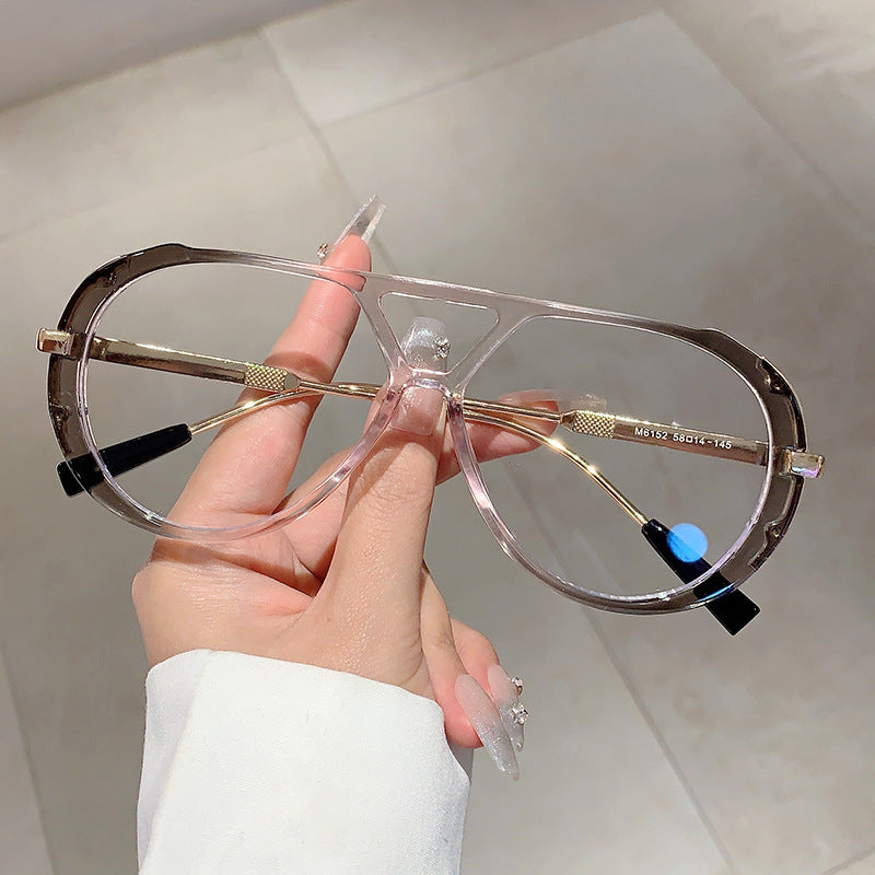 Wholesale Retro Sunglasses Leopard Frame Double Bridge Design Flat Mirror