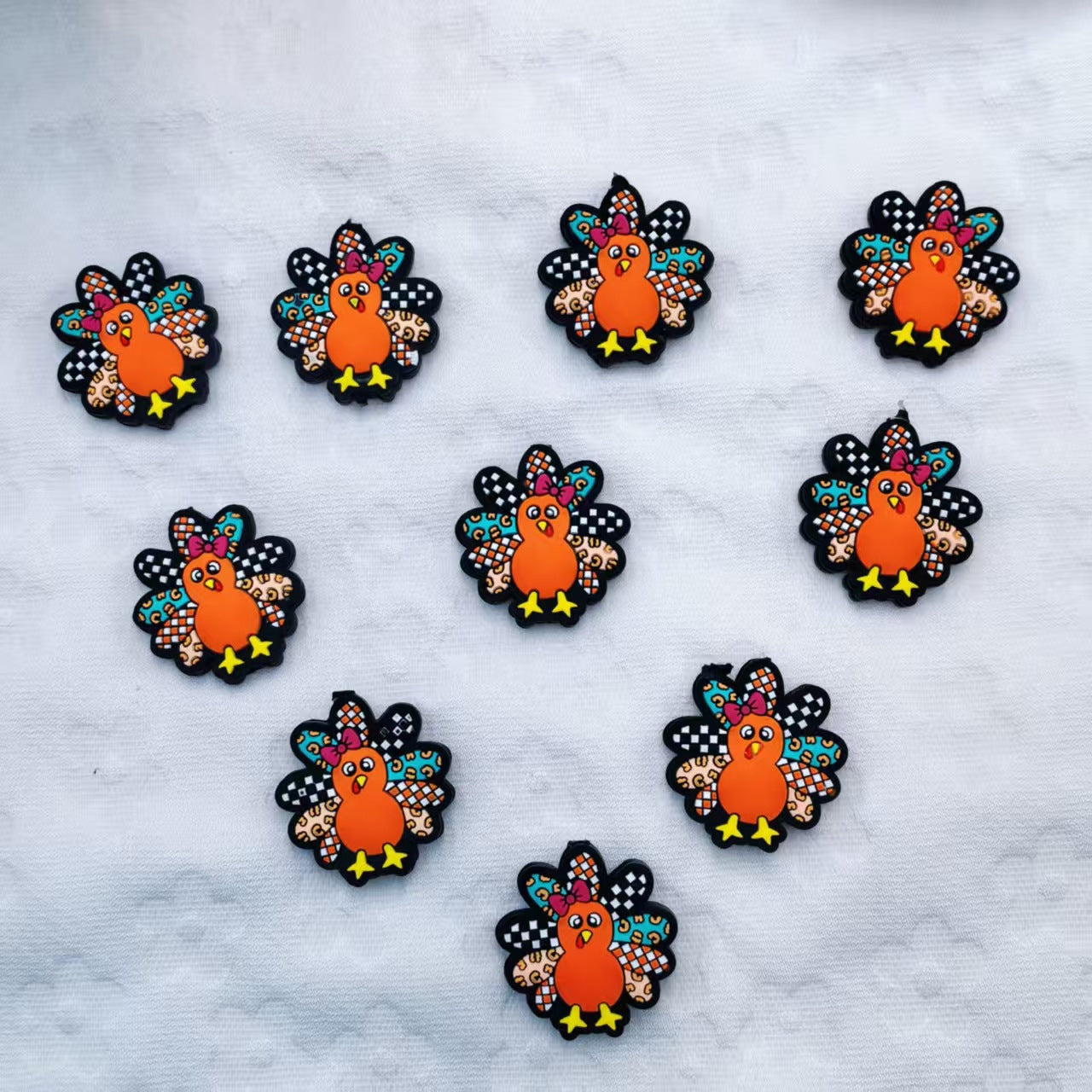 Wholesale 10pcs/pack  Cartoon Beads DIY Silicone 2D Beads