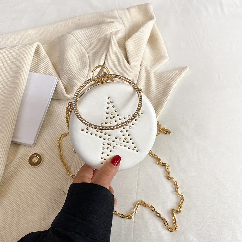 Wholesale PU Diamond Inlaid Willow Nail Small Round Bags