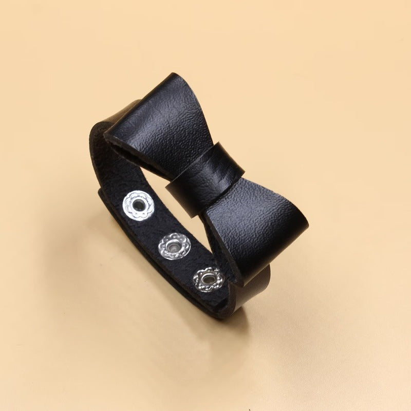 Wholesale PU Leather Bow Bracelet Chic Simple Design Fashion Accessory For Everyday Wear Gift