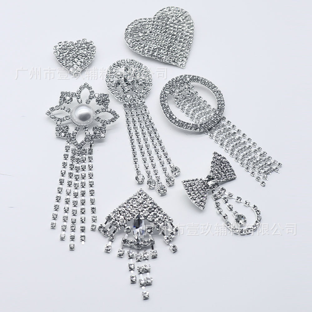 Wholesale Bow Water Diamond Crystal Chest DIY Patches