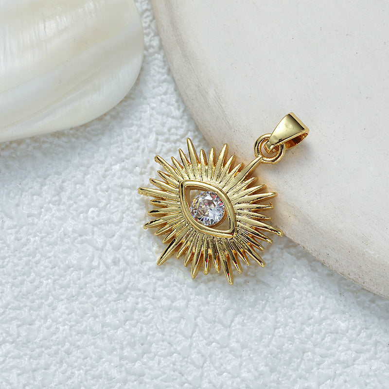 Wholesale Fully Inlaid Zirconia Devil's Eye Necklace DIY Pendant