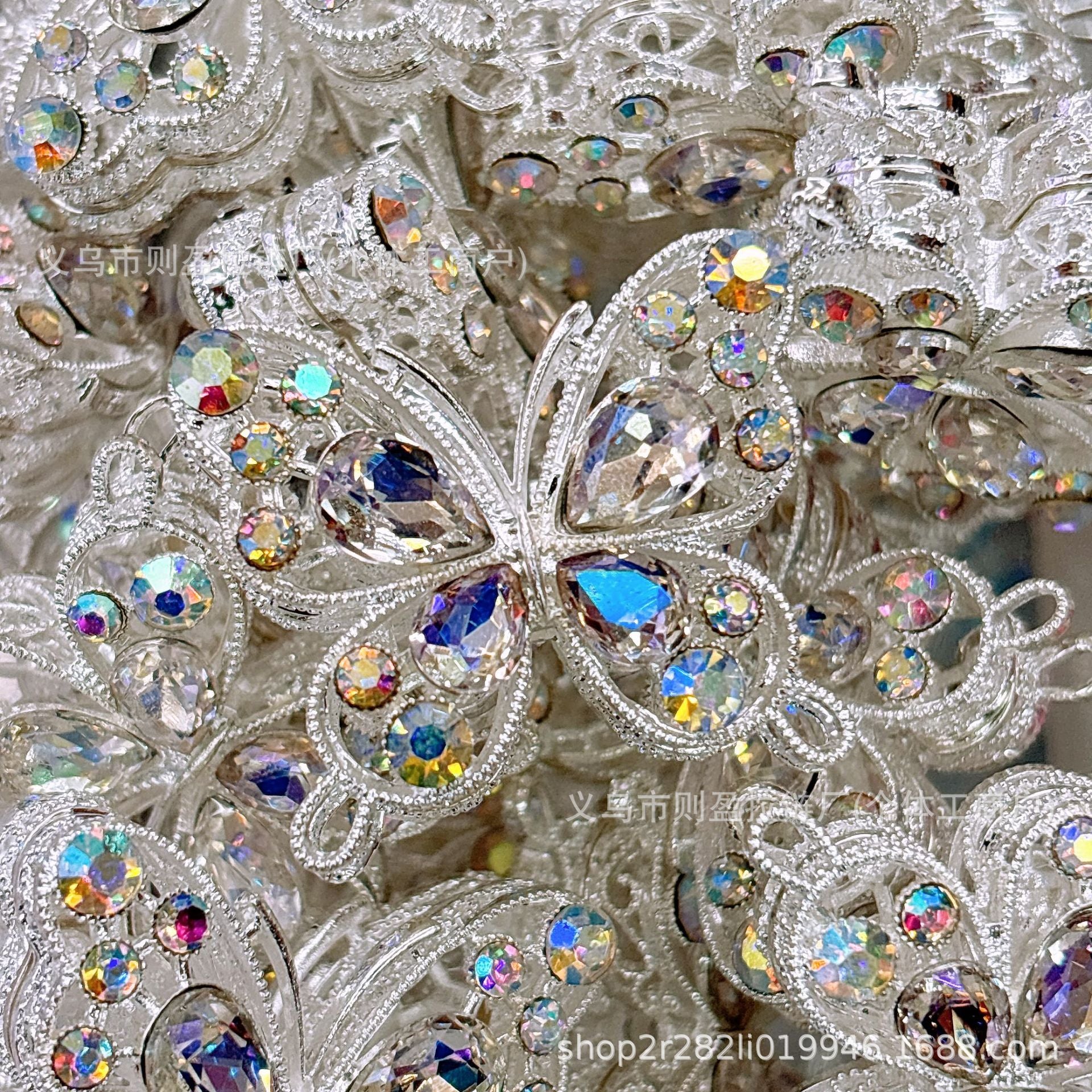 Wholesale 20pcs Heavy Industry Double sided Zircon Coin Pattern Alloy Butterfly Handmade Alloy Irregular Beads