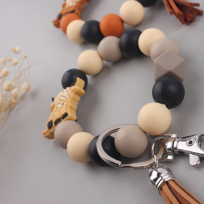 Wholesale Silicone Cartoon Beads Keychains