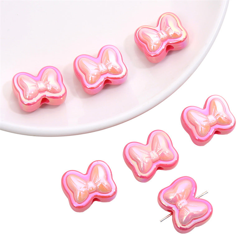 Wholesale Acrylic Double Color Bow Beads