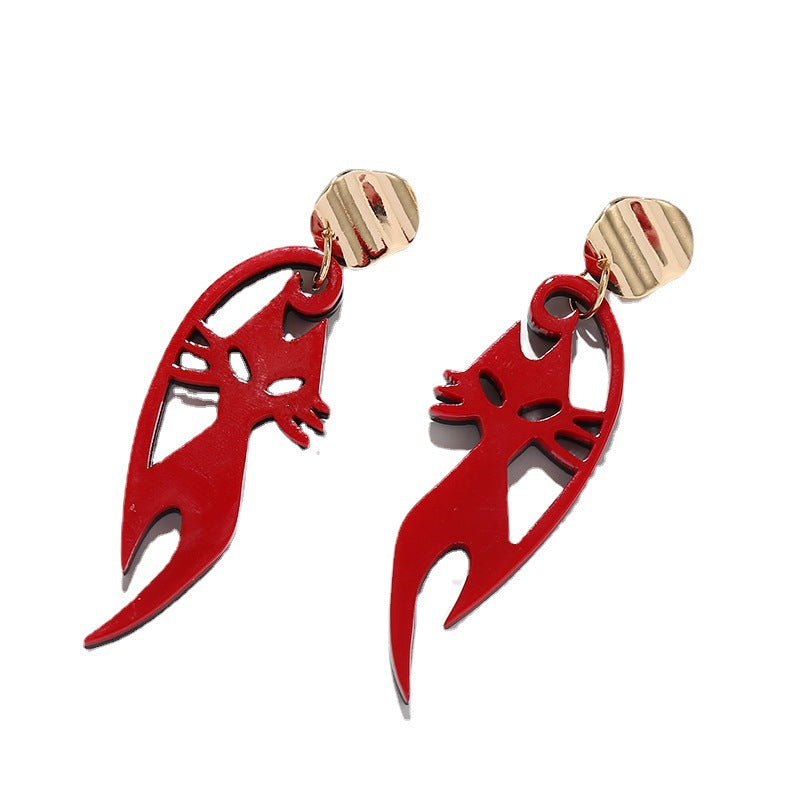 Pendientes al por mayor de metal acrílico de Fox Animal