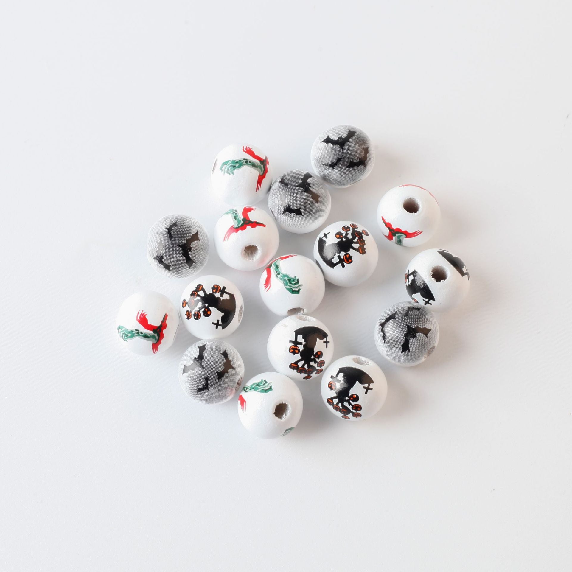 Wholesale 2PCS Halloween Twine Tassel Wooden Beads