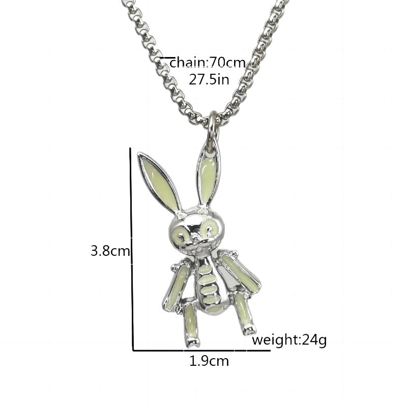 Wholesale Rabbit Luminous Pendant Accessories Alloy  Chain