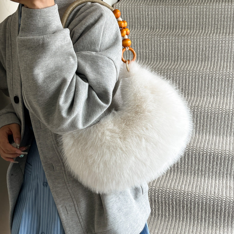 Wholesale Plush tote bag  stylish and sophisticated shoulder bag.