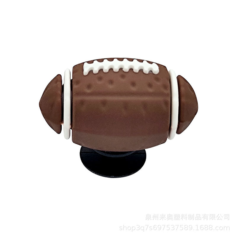 New 3D ball three-dimensional football hole shoes flower shoe buckle PVC basketball tennis football