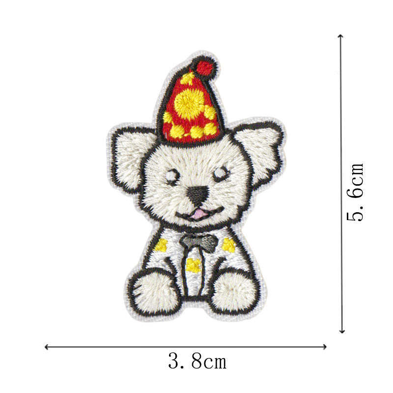 Wholesale Cartoon Puppy Embroidered Fabric Patch Cute Pet Animal Embroidery Patch