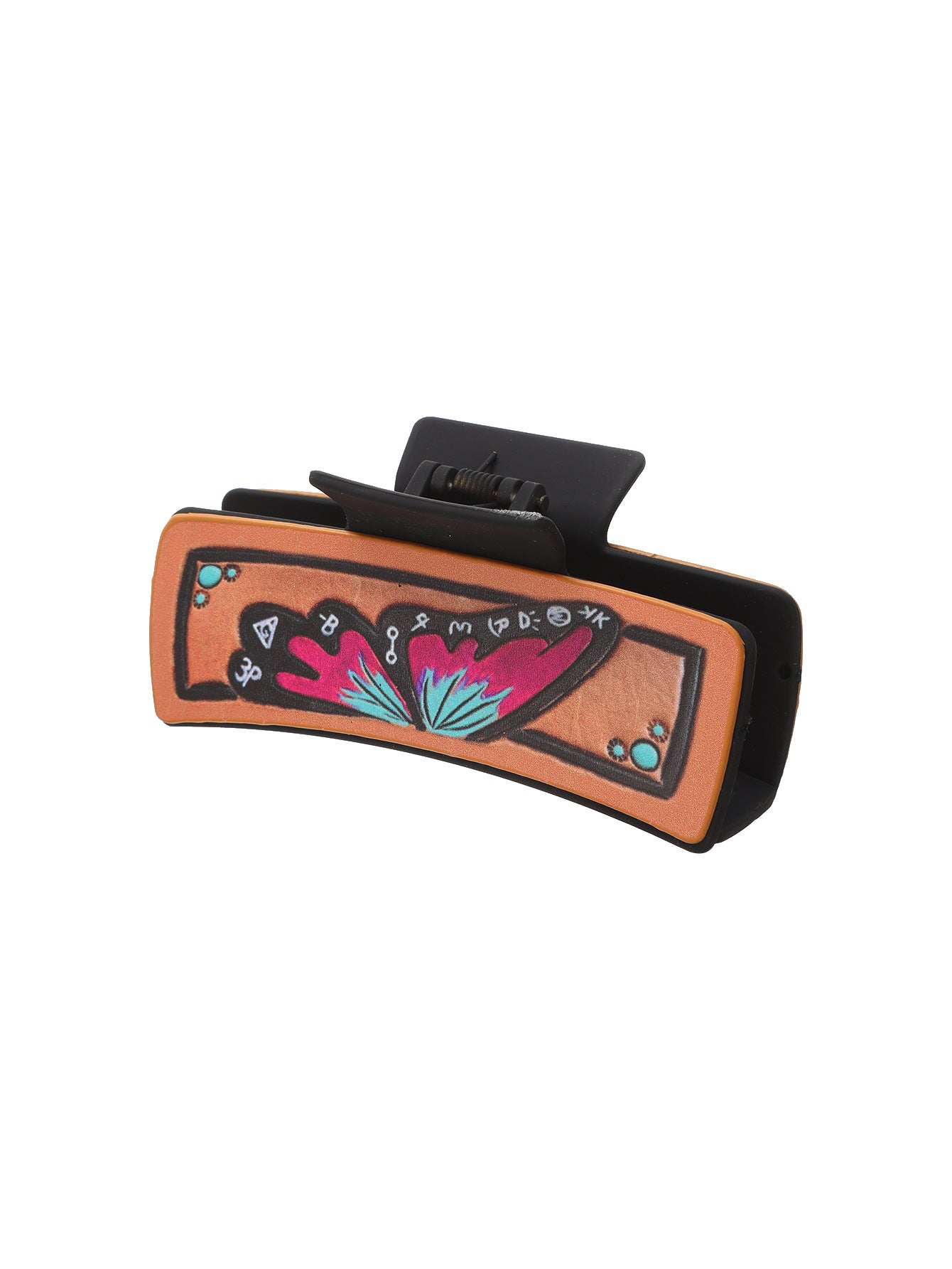 Wholesale Western Style Cactus Butterfly Leather Hair Clip Shark Clip Combination