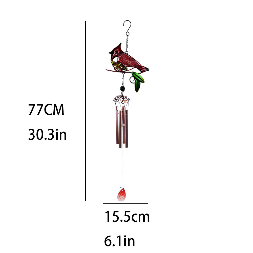 Wholesale Bird Metal Wind Chime Glass Painted Ornament