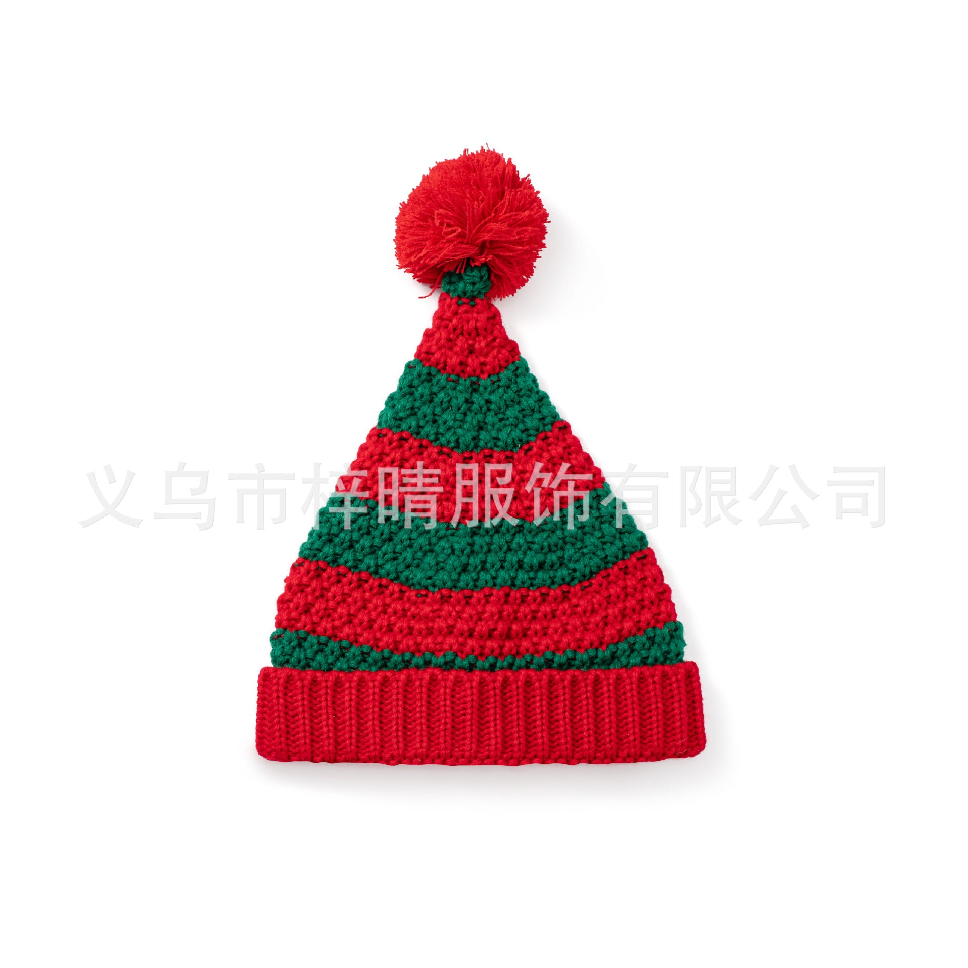 Wholesale Parent-child Christmas Red and Green Striped Beanie