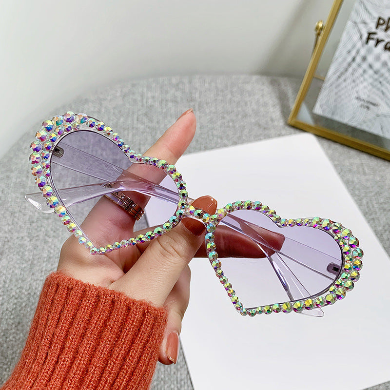 Wholesale Rhinestone Love PC Sunglasses