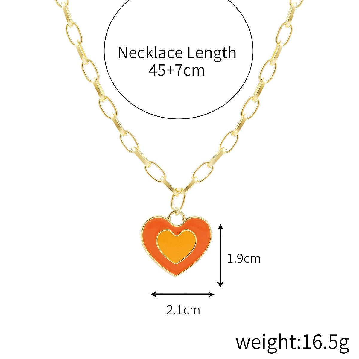 Wholesale Niche Design Alloy Love Rainbow Necklace