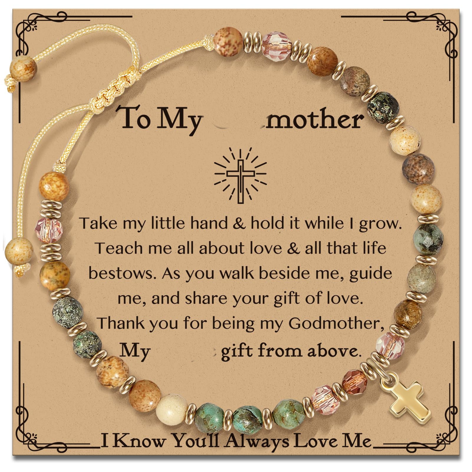 Wholesale Trendy Natural Stone Cross Pendant Bracelet For Women Handmade Beaded Jewelry Gift For Boutique Resale