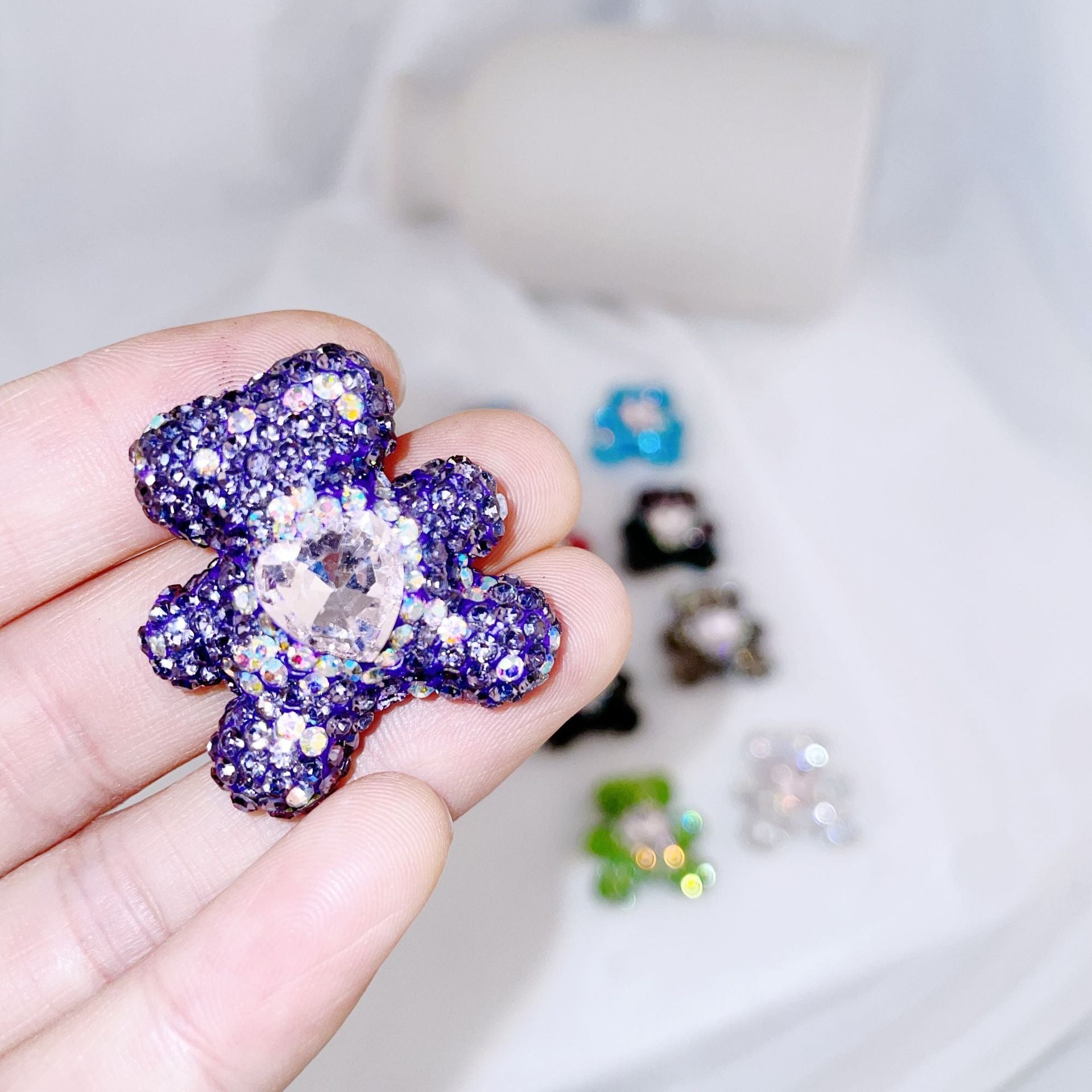 Wholesale Christmas Bear Straight Hole Full Drilled Clay Beads