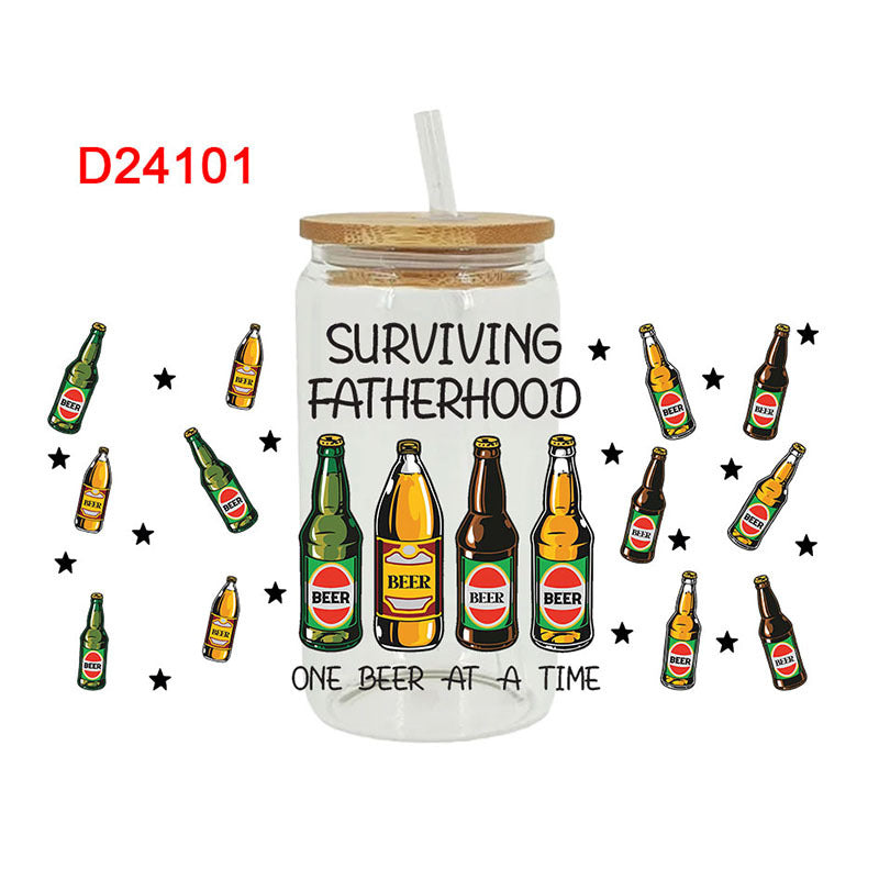 Wholesale Ice cream and french fries beverage 16oz Cup UV DTF Wraps