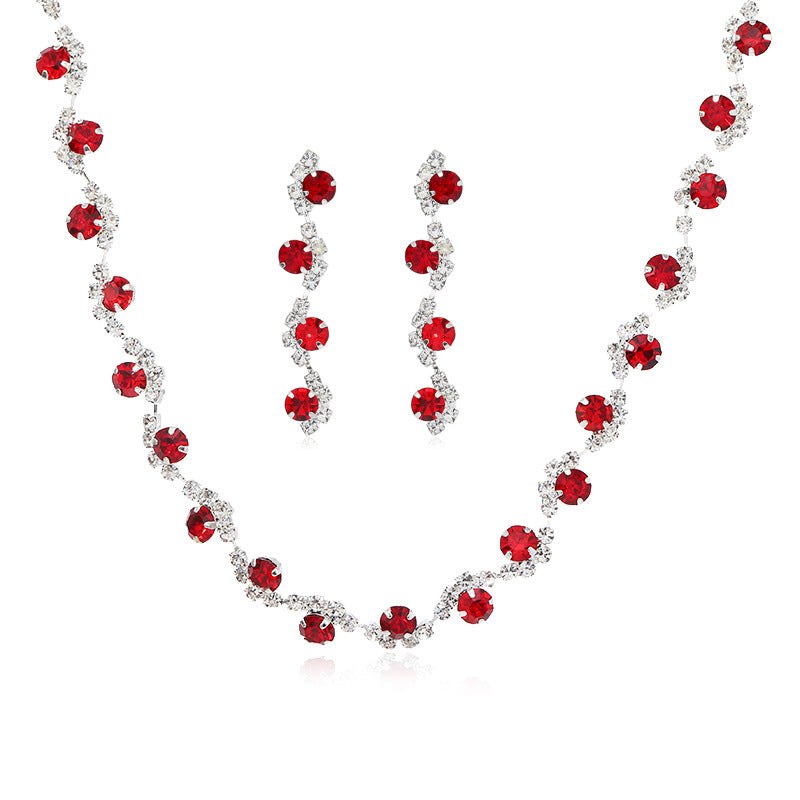 Wholesale Colorful Rhinestone Necklace Clavicle Chain  Alloy Choker