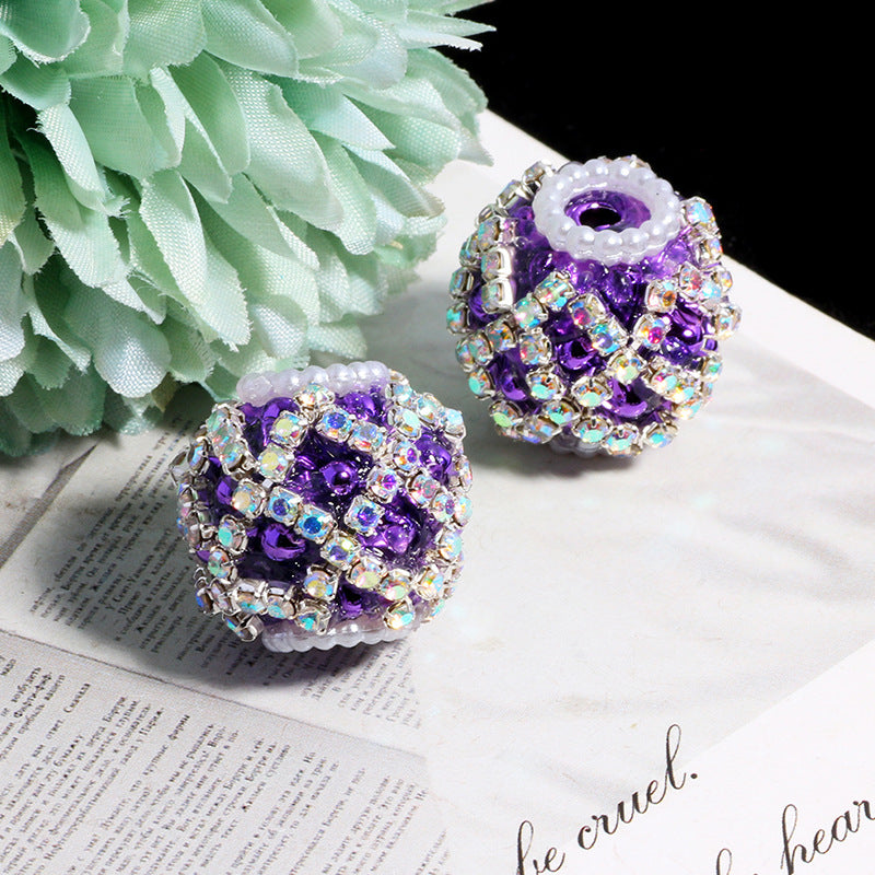 Wholesale 5pcs Diamond-shaped Flower Pattern Hollowed-out Snowflake  Crystal Beads