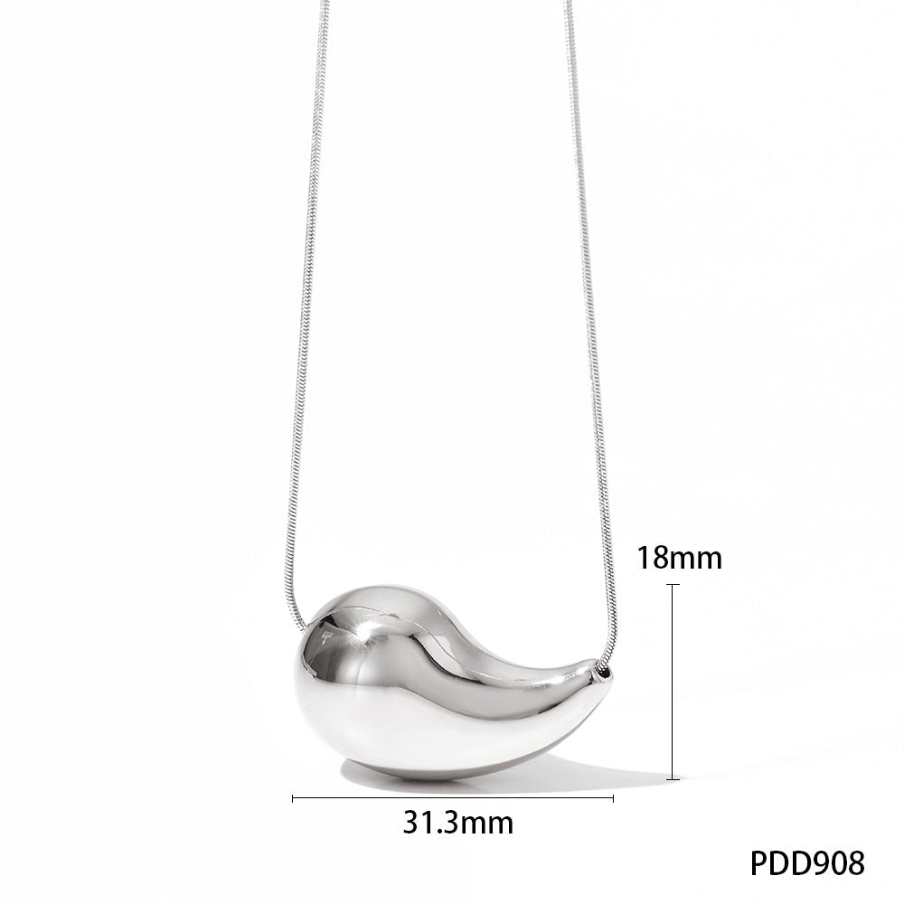 Wholesale Water Drop Titanium Steel Necklaces