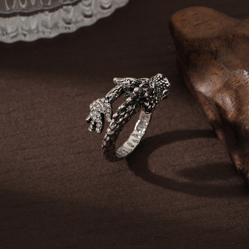 Wholesale Hip-hop Style Trendy Retro Zinc Alloy Open Adjustable Ring