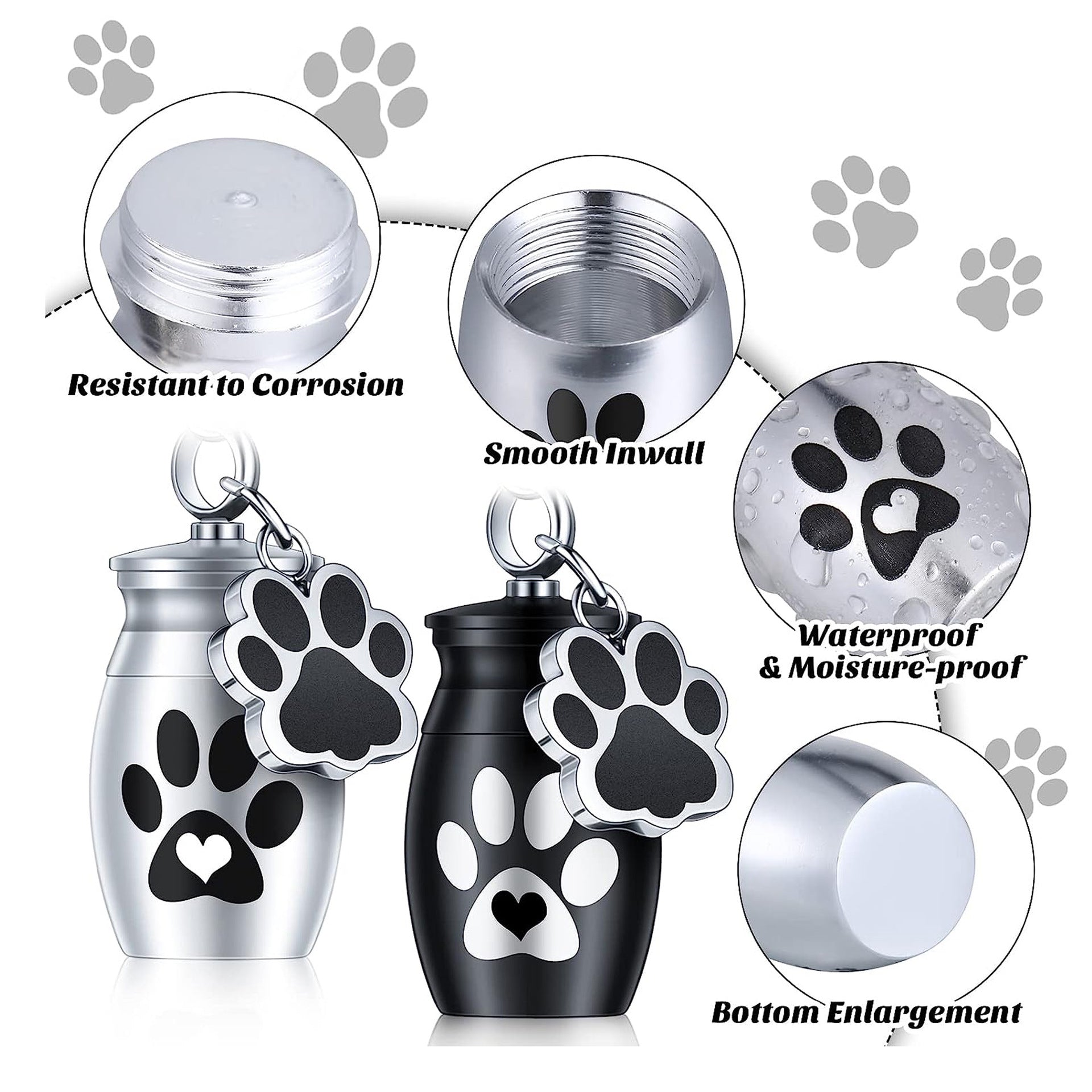 Wholesale Commemorative Pet Ashes Box Zinc Alloy Keychain