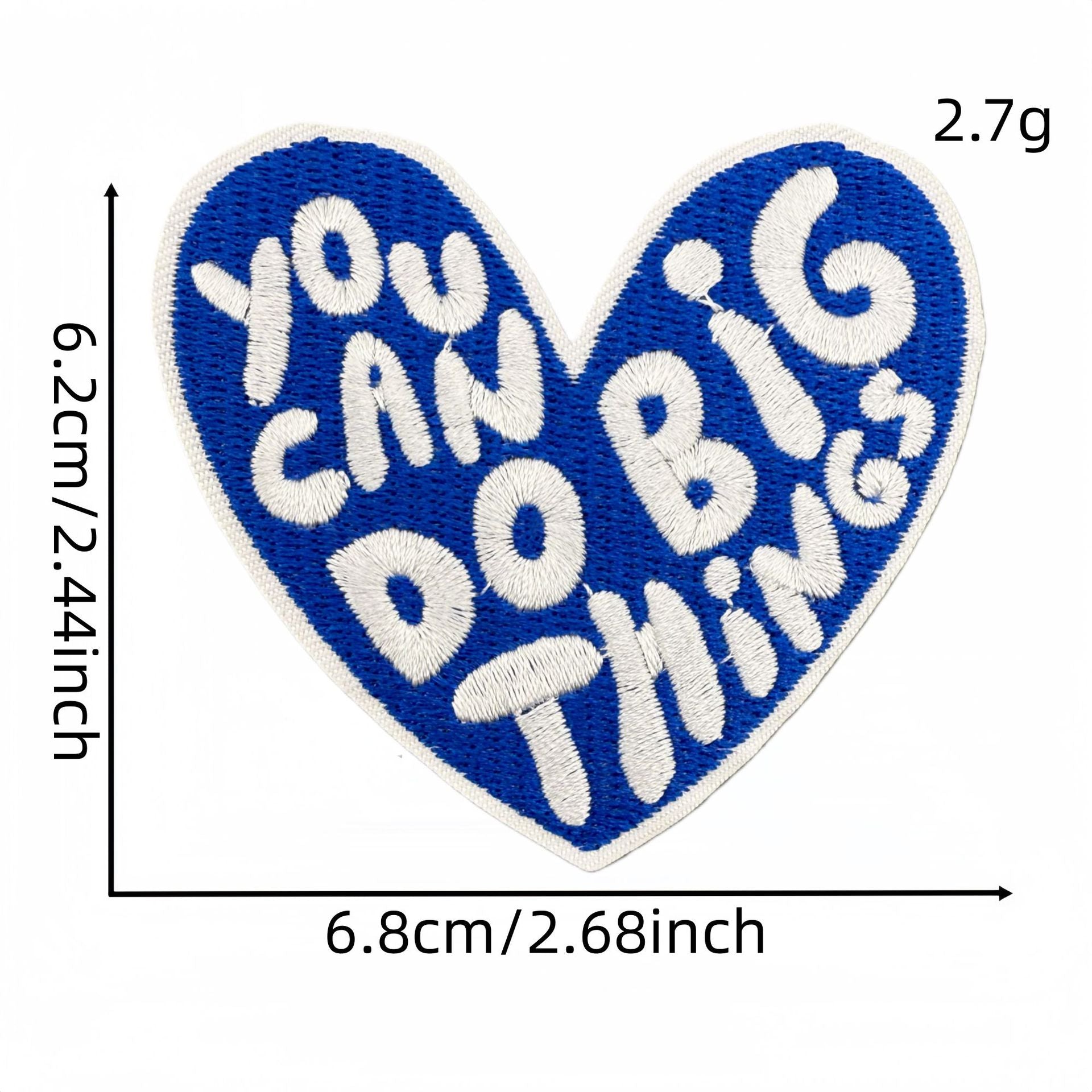 Wholesale Blue Embroidered Iron On Patch Positive Energy Saying DIY Fashion Accessory For Clothing Bags