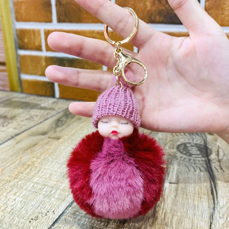 Wholesale Cute Sleeping Doll Plush Doll Keychain