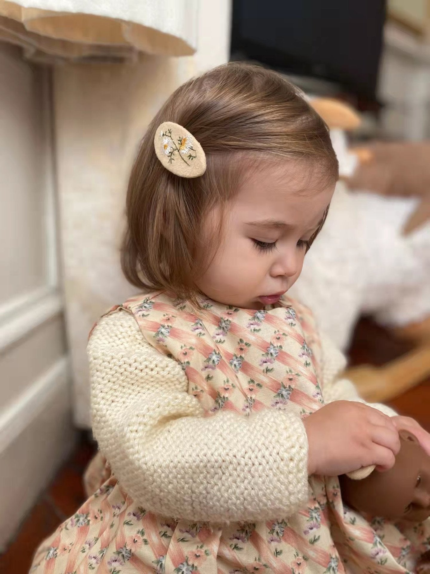 Wholesale Fabric Embroidery Three-dimensional Small Flowers Hair Clips