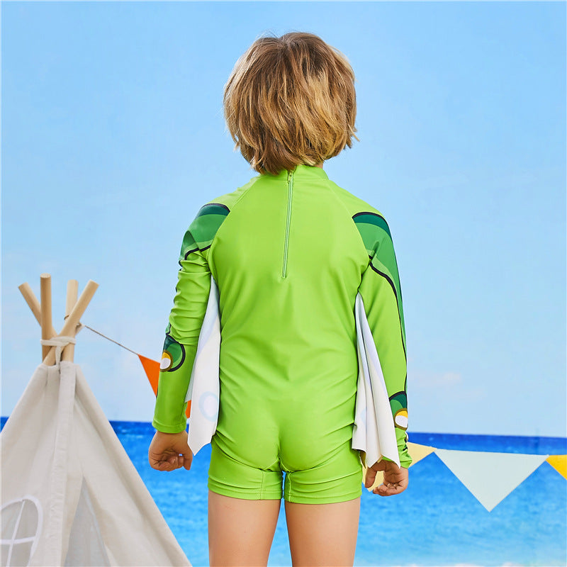 Wholesale Siamese Hooded Boys Swim Trunks Big Kids Student Swimwear