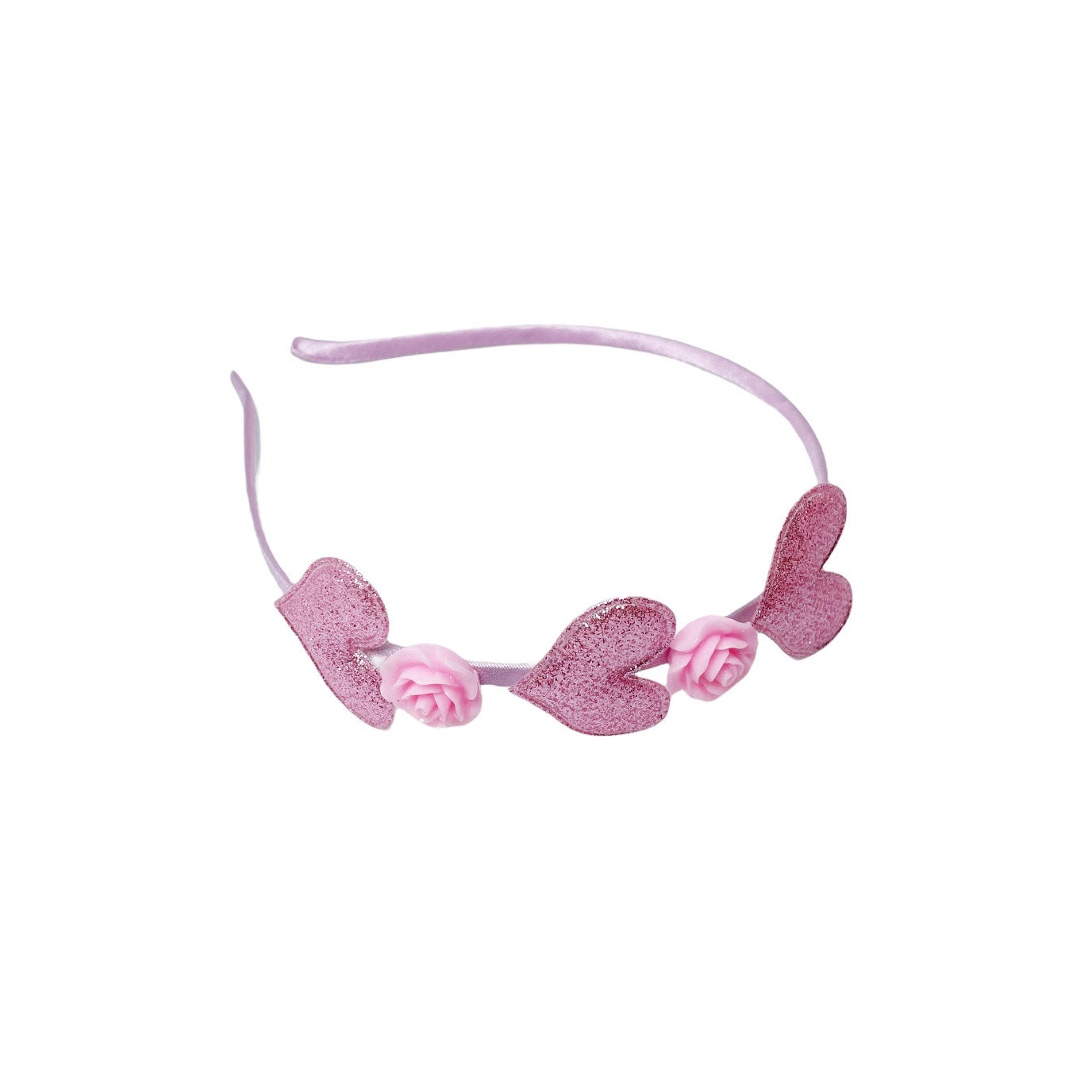 Wholesale pink love headdress suit Valentine's Day Sequined Love headband children's resin rose hairpin hair accessories