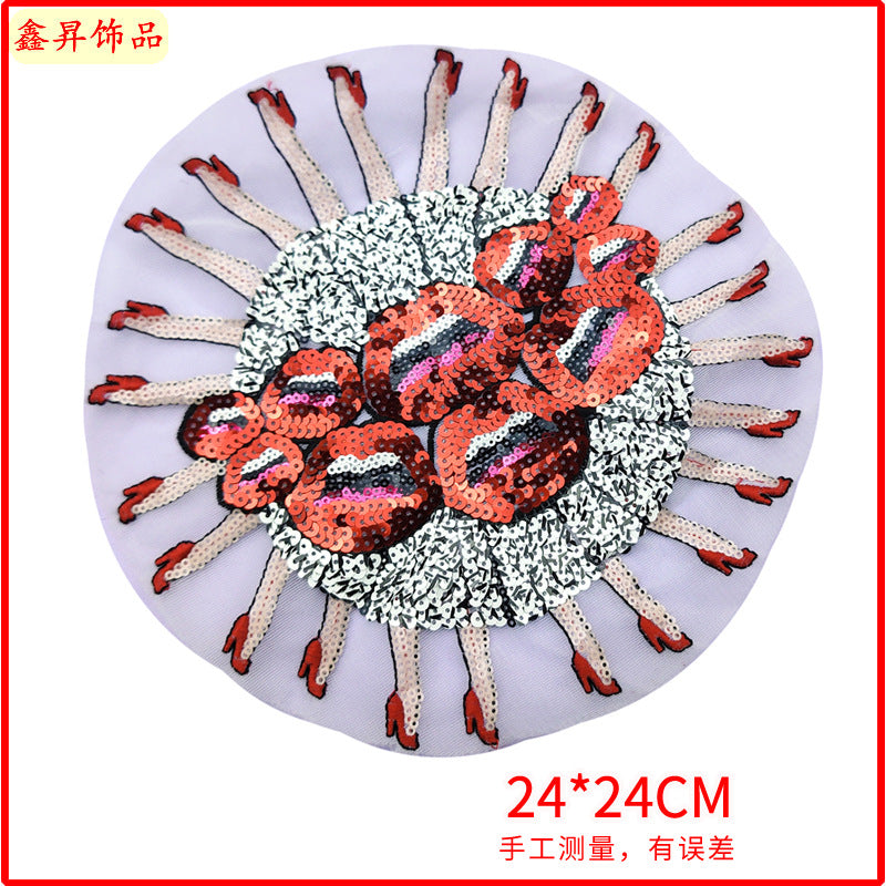 Wholesale  13pcs Cartoon Sequins Embroidered Cloth Stickers Garment Decoration Accessories Bead Patch Stickers