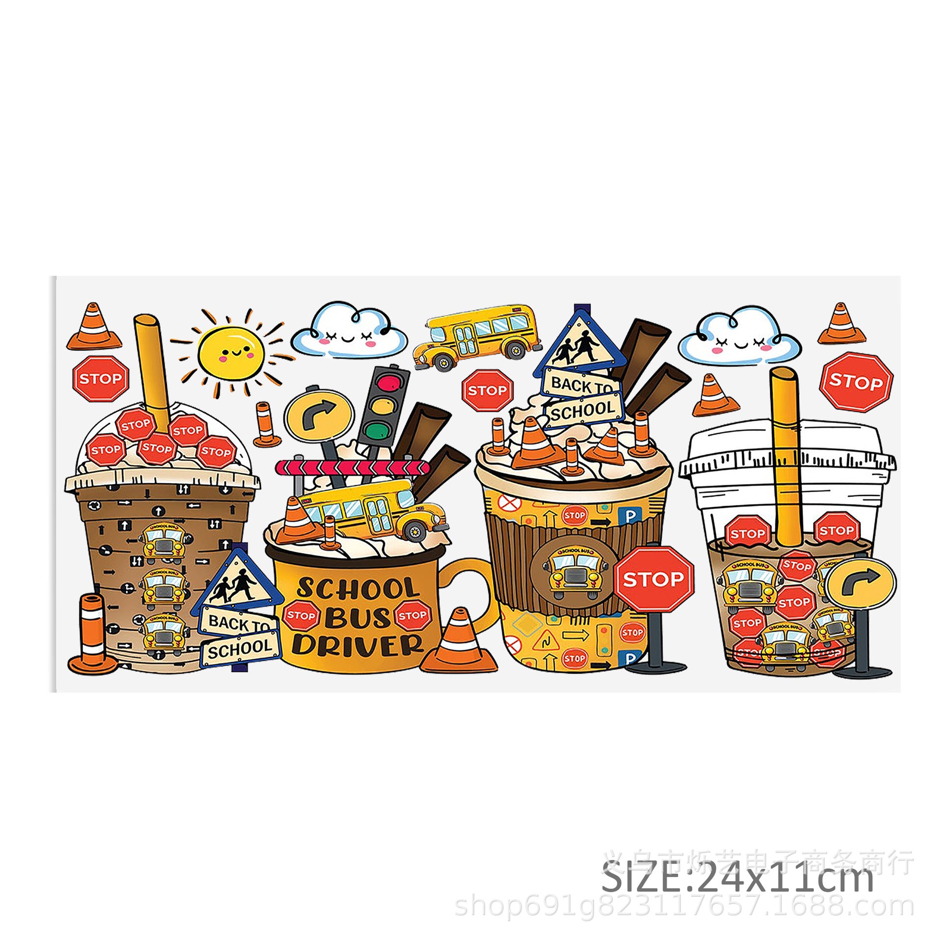 Wholesale Milk tea ice cream beverage series 16oz Cup UV DTF Wraps