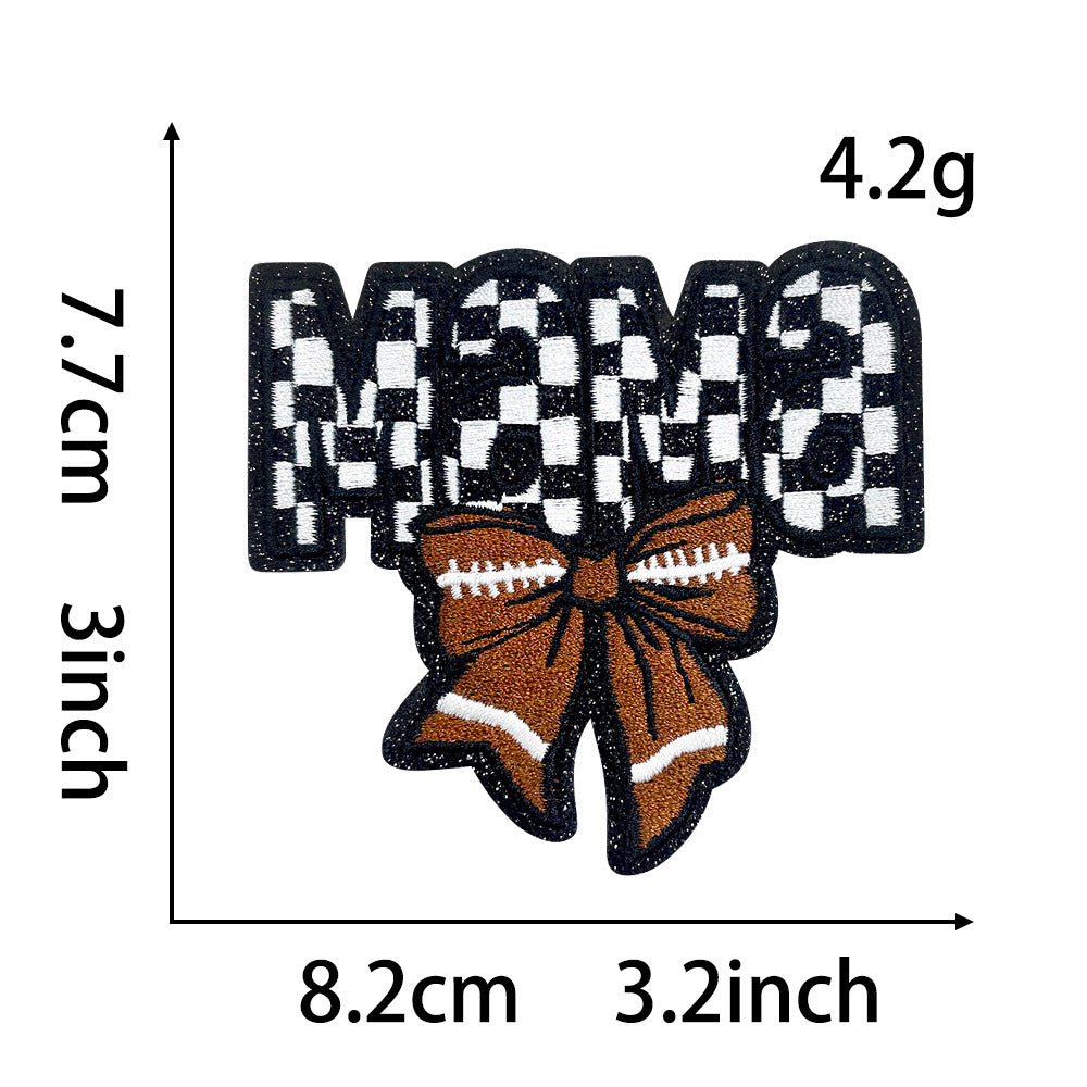 Wholesale Trendy Blue Ball Sequin Embroidered Patch With Bow Iron On Adhesive For Coats DIY Fashion Accessory Gift