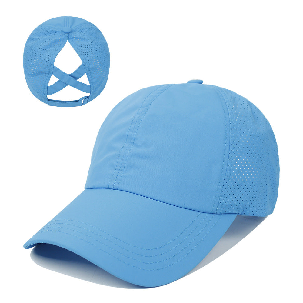 Wholesale baseball cap women's sports ponytail baseball cap breathable mesh cap