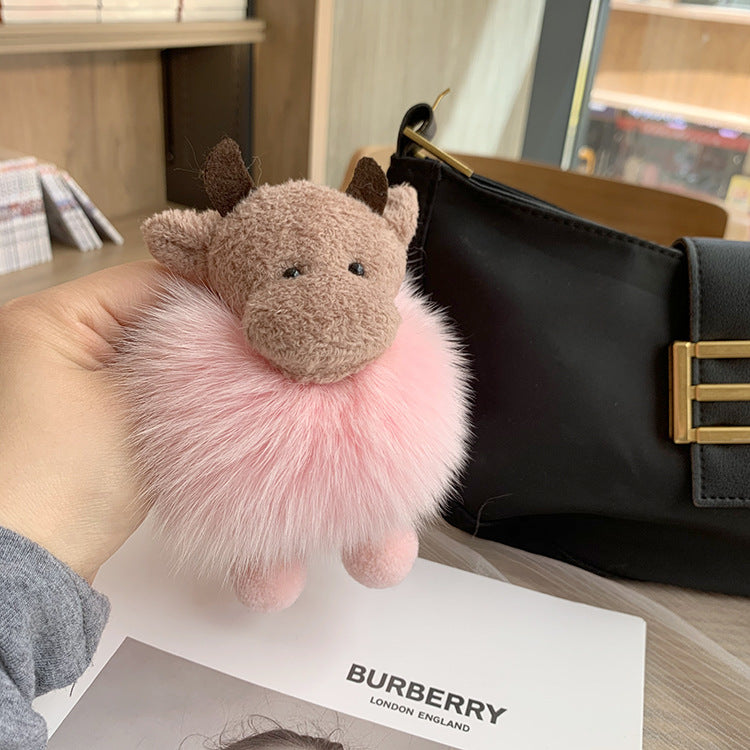 Wholesale Cute Cow Plush Keychain
