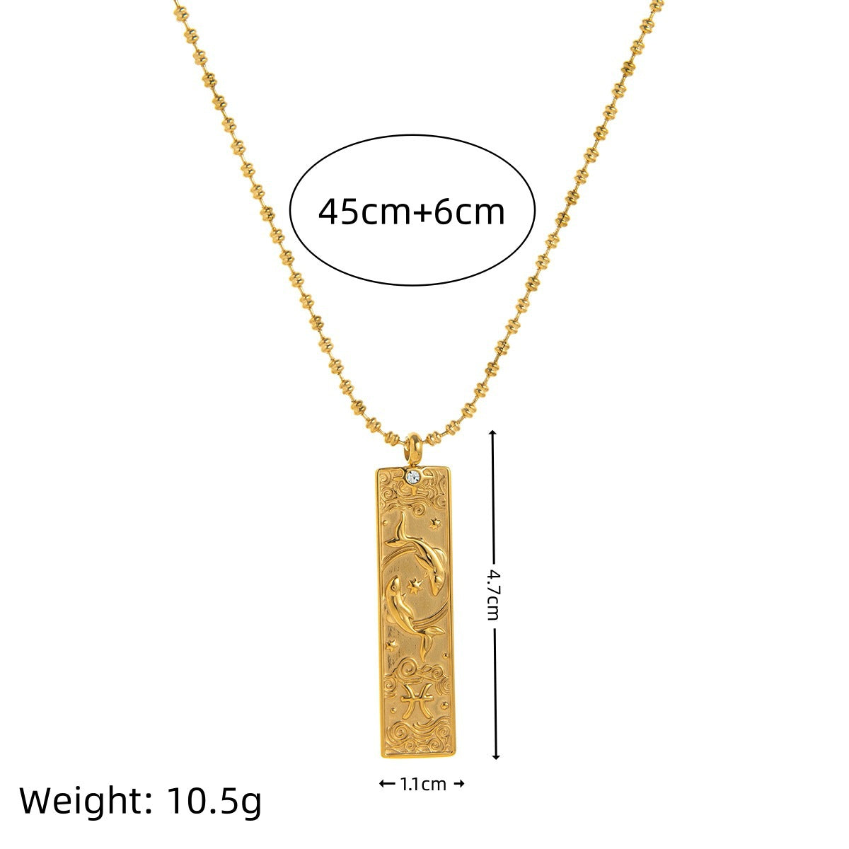Wholesale Zodiac Tarot Card Necklace Stainless Steel 18K Gold Finish Trendy Contion Jewelry Accessory For Everyday And Boutique Resale