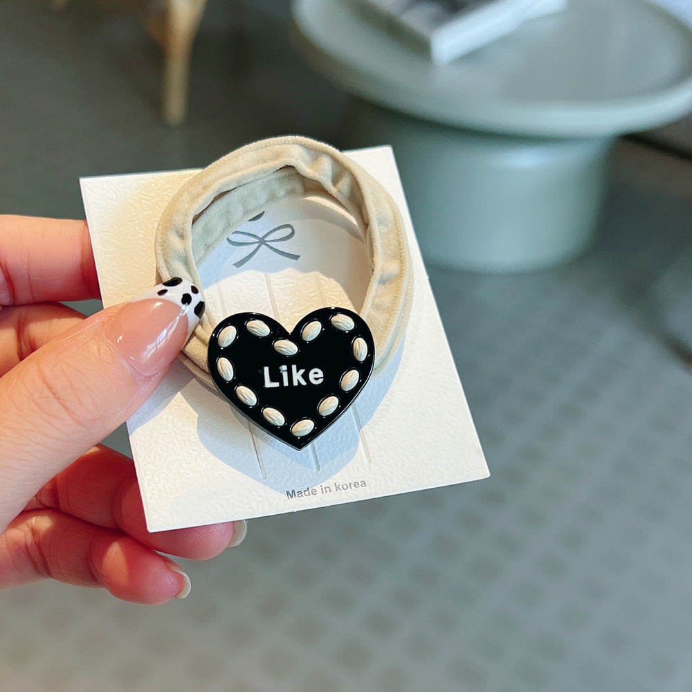 Wholesale of Autumn and Winter Alloy Love Color Matching Towel Rings and Hair Ropes