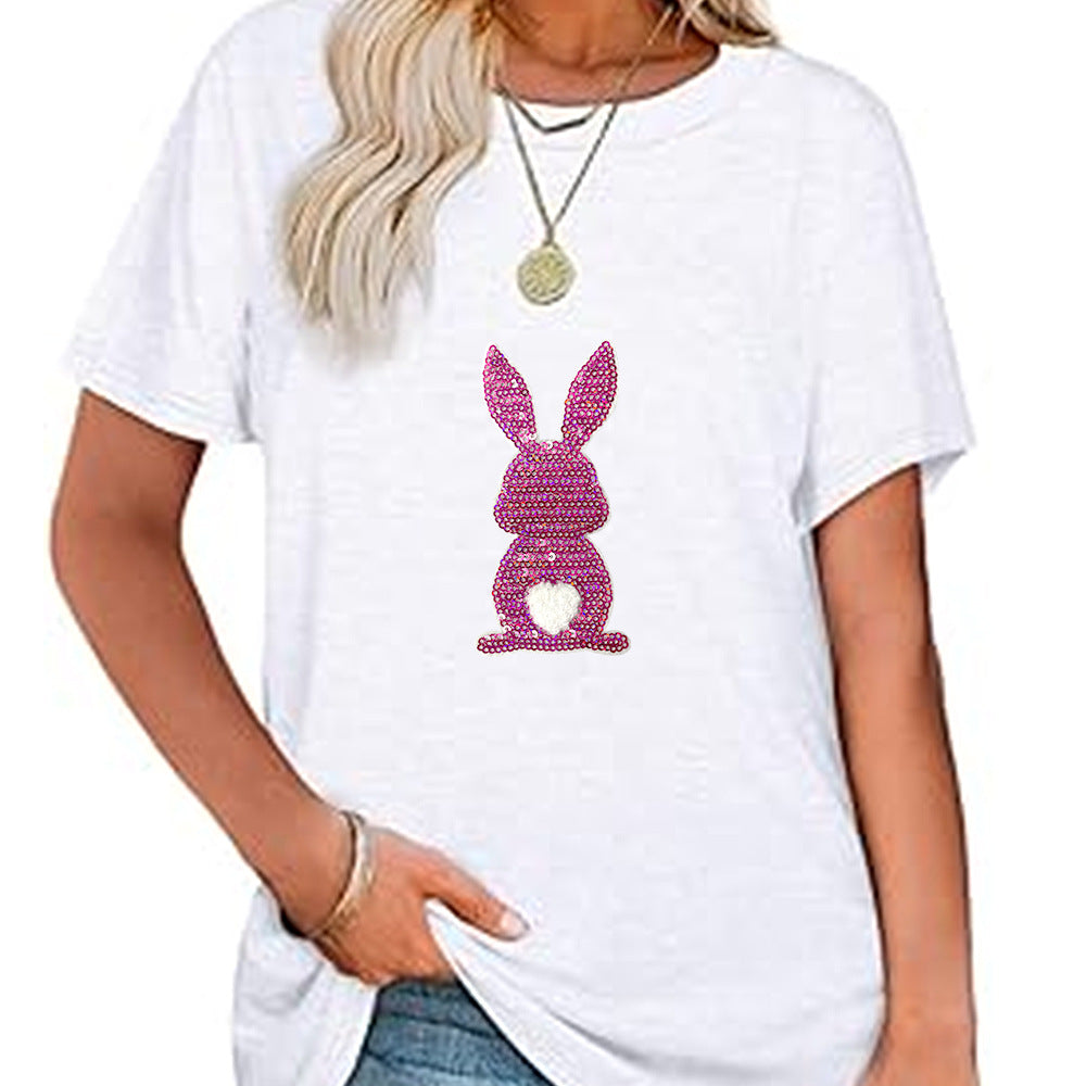Wholesale Boutique Easter Rabbit Embroidered Iron On Patch With Hot Melt Glue For Coat DIY Accessory